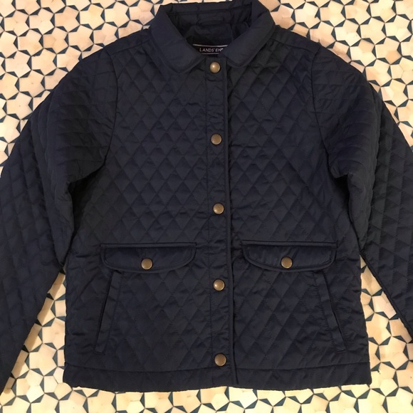 Lands’ End Kids Navy Quilted Jacket size S (7-8) - Picture 5 of 5